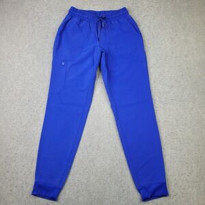 Jaanuu WOMENS SIZE XS Jogger Cargo Scrub Pants Royal Blue Pockets Drawstring